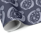 Papier Cadeau Fun Poisson Fun Flounder dans le violet clair sur  (Coin rond)