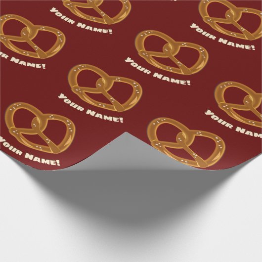 Papier Cadeau Fun Pretzel Pread Knot - Salty Snack - Custom Name (Coin)