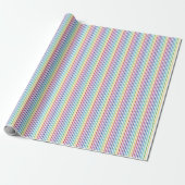 Papier Cadeau Fun Rainbow Colors Striped (Déroulé)
