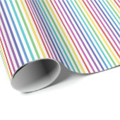 Papier Cadeau Fun Rainbow Colors Striped (Coin rond)