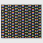 Papier Cadeau Fun Rainbow Spectrum Motif "20" Numéro d'événement (Plat)