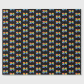 Papier Cadeau Fun Rainbow Spectrum Motif "34" Numéro d'événement (Plat)