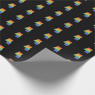 Papier Cadeau Fun Rainbow Spectrum Motif "4" Numéro d'événement
