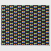 Papier Cadeau Fun Rainbow Spectrum Motif "56" Numéro d'événement (Plat)