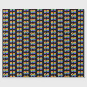 Papier Cadeau Fun Rainbow Spectrum Motif "98" Numéro d'événement (Plat)