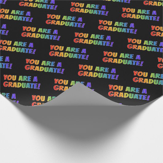 Papier Cadeau Fun Rainbow Spectrum Motif "VOUS ÊTES UN DIPLÔME ! (Coin)
