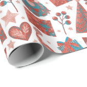 Papier Cadeau Fun Red Festive Gonards Noël Parcelle à thème (Coin rond)