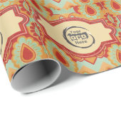 Papier Cadeau Fun Retro Custom 'you logo here"  (Coin rond)