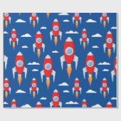 Papier Cadeau Fun Rocket de vaisseau spatial (Plat)