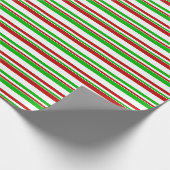 Papier Cadeau Fun Rouge, Blanc, Vert Coloré Noël Inspiré (Coin)