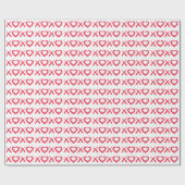 Papier Cadeau Fun rouge désespéré XOXO aime les baisers (Plat)