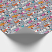 Papier Cadeau Fun Silly Snowmen Boire du cacao chaud (Coin)