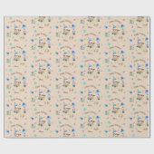 Papier Cadeau Fun Sloth Birthday Party Blue Theme Kids (Plat)