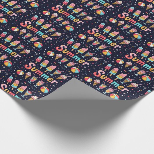 Papier Cadeau Fun Summer Graphics On Black (Coin)