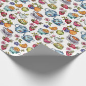 Papier Cadeau Fun tea party carrelé (Coin)