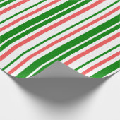 Papier Cadeau Fun Vert, Blanc, Rouge Coloré Noël Inspiré (Coin)