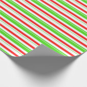 Papier Cadeau Fun Vert, Blanc, Rouge Noël Inspiré Grandes (Coin)