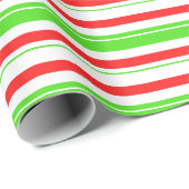 Papier Cadeau Fun Vert, Blanc, Rouge Noël Inspiré Grandes (Coin rond)
