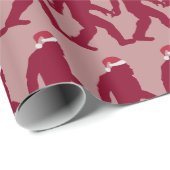 Papier Cadeau Fun & Whimssical Bigfoot en Red Santa Hat Noël (Coin rond)