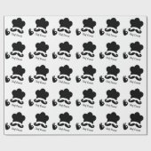 Papier Cadeau Funky Black Mustache Texte personnalisé (Plat)