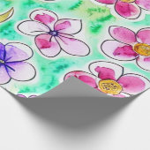 Papier Cadeau Funky Boho Art Nouveau Floral Aquarelle (Coin)