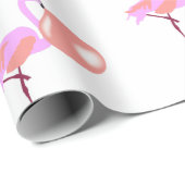 Papier Cadeau Funky Bubble Flamant rose de gomme soufflante bull (Coin rond)
