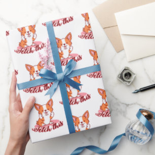 Papier Cadeau Funky Corgi Chien moyen Dog Extraire ceci