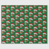 Papier Cadeau Funky Custom Face Chat Photo Santa Hat Noël (Plat)