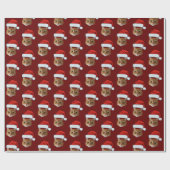 Papier Cadeau Funky Custom Face Chat Photo Santa Hat Noël (Plat)