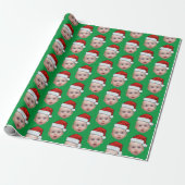 Papier Cadeau Funky Custom Photo Visage Santa Hat Christmas Gree (Déroulé)