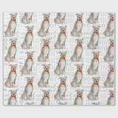 Papier Cadeau Funky Dog Lover Staffordshire Terrier Noël (Plat)