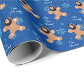 Papier Cadeau Funky Face Ginger Cookie Joyeux Noël Espagnol (Coin rond)