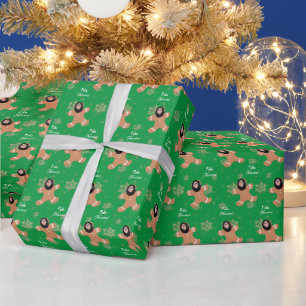 Papier Cadeau Funky Face Ginger Cookie Joyeux Noël Espagnol