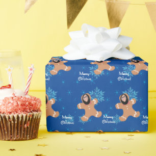 Papier Cadeau Funky Face Ginger Cookie Joyeux Noël Photo