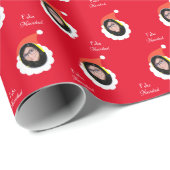 Papier Cadeau Funky Face Joyeux Noël en espagnol Photo Wrappi (Coin rond)