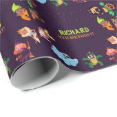 Papier Cadeau Funky Géant Longue Banane Jaune Portant Chanson Ét (Coin rond)