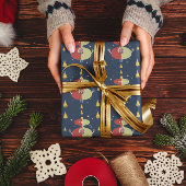 Papier Cadeau Funky Gold Tree Noël Photo vacances personnalisées