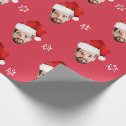 Papier Cadeau Funky Joyeux Noël personnalisé visage Père Noël (Coin)