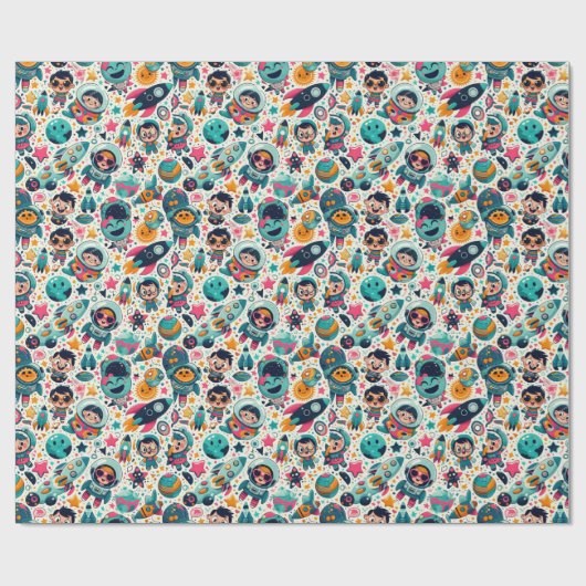 Papier Cadeau funky Kid's Outer Space motif (Plat)
