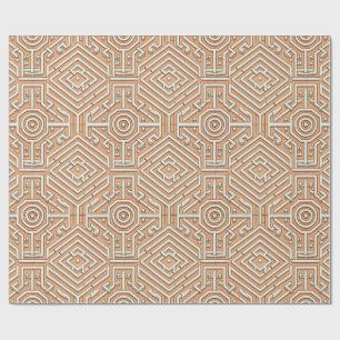 Papier Cadeau Funky Moderne Orange Géométrique Futuresque Motif