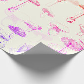 Papier Cadeau Funky Moderne Rétro Champignons colorés (Coin)