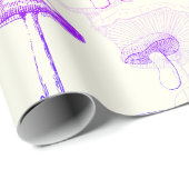 Papier Cadeau Funky Moderne Rétro Champignons colorés (Coin rond)