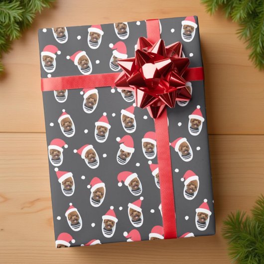 Papier Cadeau Funky moderne Santa Hats Famille Animaux de compag