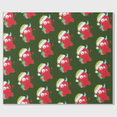 Papier Cadeau Funky Red Christmas Monster Enfants Vacances (Plat)