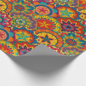 Papier Cadeau Funky Retro couleur Motif Mandala (Coin)