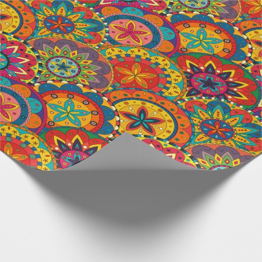 Papier Cadeau Funky Retro couleur Motif Mandala (Coin)