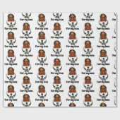 Papier Cadeau Funky Tortoise Chilling Monogramme (Plat)