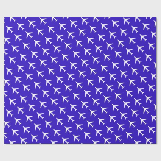Papier Cadeau Funky White Plane Blue Arrière - plan Pilot Aviati (Plat)