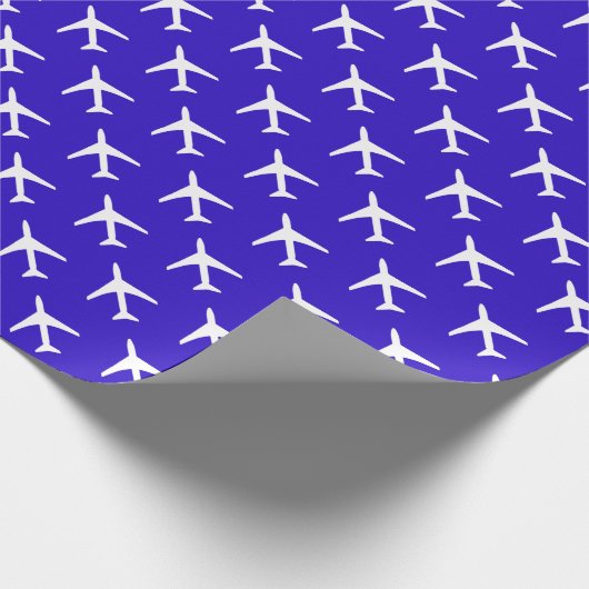 Papier Cadeau Funky White Plane Blue Arrière - plan Pilot Aviati (Coin)