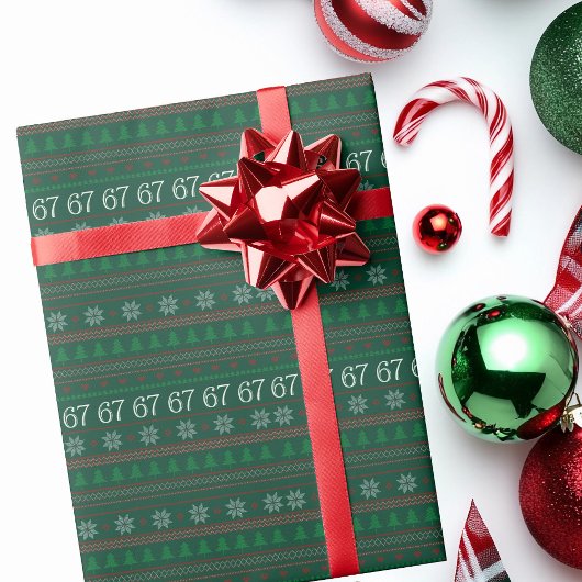 Papier Cadeau Funny 67 Ugly Christmas Sweater Party 6 7